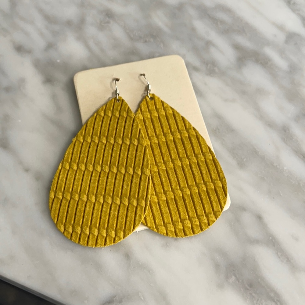 Nickel and Suede Leather Earrings- Medium